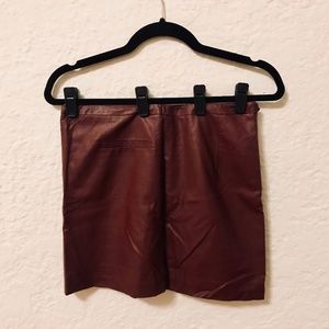 PROMOD Leather Look Red Skirt Size 4
